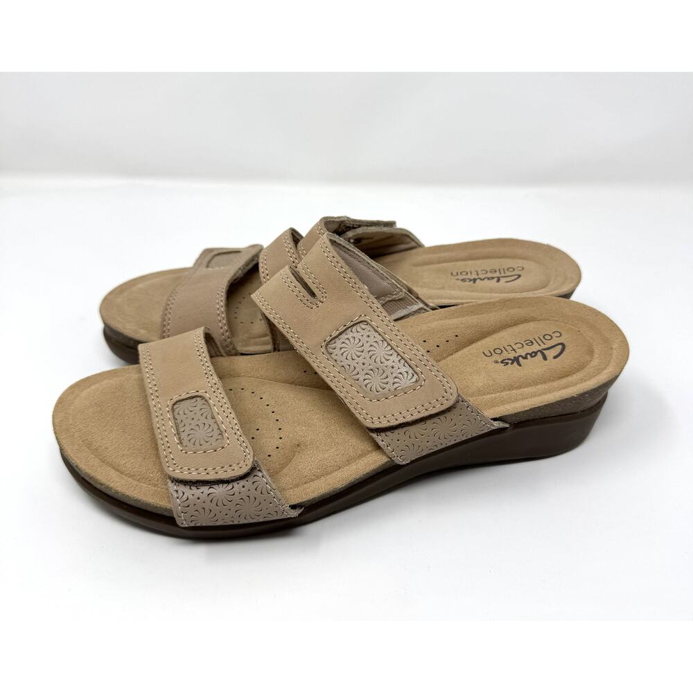 Clarks Women's Calenne Maye Wedge Sandal, Sand Combi,  Size 8.5 - Picture 5 of 7